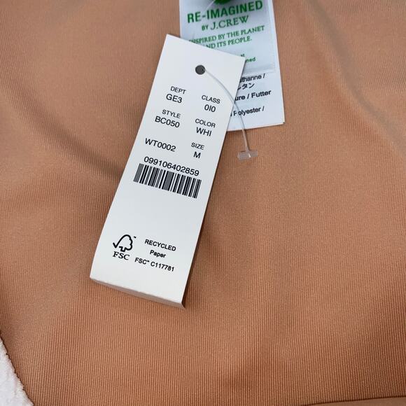 New J. Crew White Textured Cheeky Bikini Swim Bathing Suit Bottom Size Medium - Picture 6 of 9